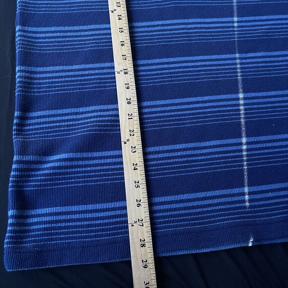 Blake Shelton x Lands End Henley Shirt Mens Large Blue Striped Ribbed Casual - Picture 10 of 10